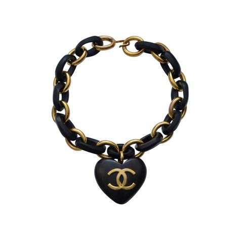 chanel heart necklace|chunky chanel necklace.